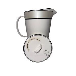 Lenox Viola Simply Fine Pour It On Pitcher with Locking Lid Bone China White NIB